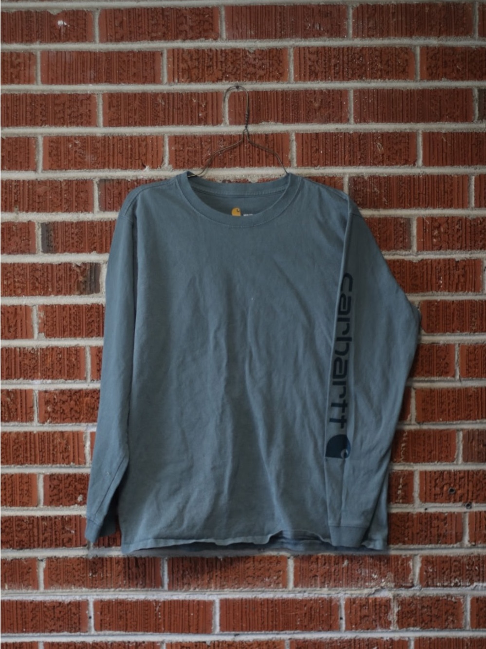 Carhartt Original Fit Grayish blue Long Sleeve Cotton Crew Neck T-Shirt Womens M